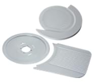 Teflon coated slicer thickness plate and blade cover